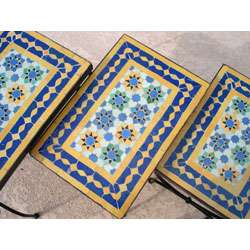 Les Fleures 3 piece Mosaic Table Set (Morocco)  