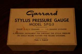 Vintage Garrard Turntable SPG3 Stylus Pressure Gauge w Orignal box 