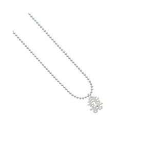  Silver Chinese Symbol Happiness Silver Plated Ball Chain 