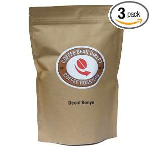 Coffee Bean Direct Decaf Kenya, Whole Bean Coffee, 16 Ounce Bags (Pack 