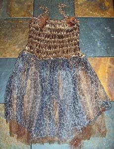 Brown Cheetah Pom Pom Dress  