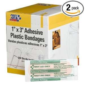  First Aid Only 1 X 3 Plastic Bandage, 250 Count Boxes 