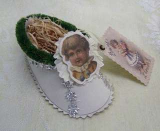WENDY ADDISON VICTORIAN STYLE PAPER SHOE EASTER ORN  