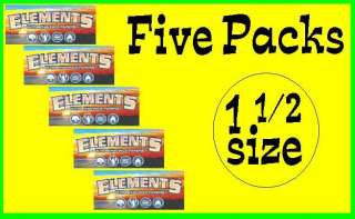 Elements Ultra Thin Rice Rolling Papers 5 packs 1 1/2  