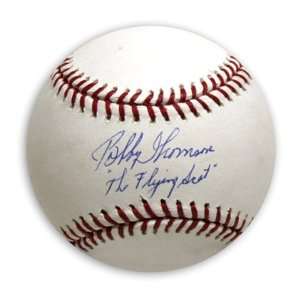   Giants Bobby Thomson Autographed Baseball with The Flying Scot