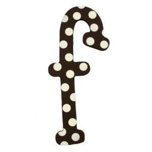   WPDF 057 5 in. Polka Dot Letters F in Chocolate