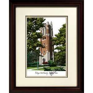 Michigan State University Beaumont Tower Alumnus Framed Lithograph 
