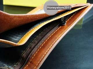 Mens Leather Wallet Pockets Card Clutch Cente Bifold Purse W10  