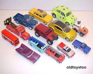 LOT OF 13 DIECAST METAL CARS VARIOUS SIZES  