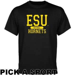   Emporia State Hornets Custom Sport T shirt   Black