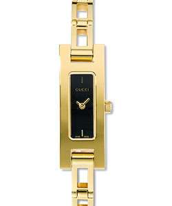 Gucci 3900 Series Womens Black Dial Goldtone Watch  