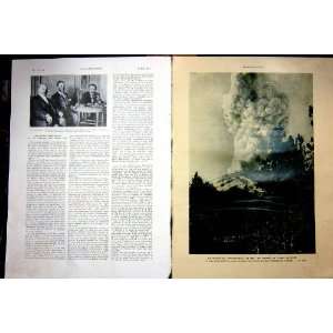  Popocatepetl Volcano Crater Eruption French Print 1937 