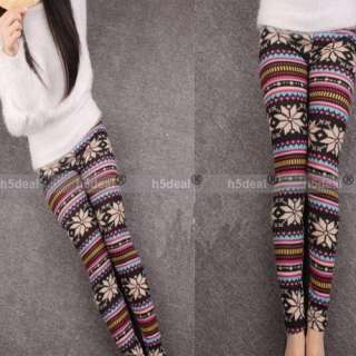 Multi patterns Knitted Colorful Lace Leggings Tights Pants Casual 