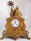   French S.Marti gilt ormolu bronze figural mantle clock  Palm tree