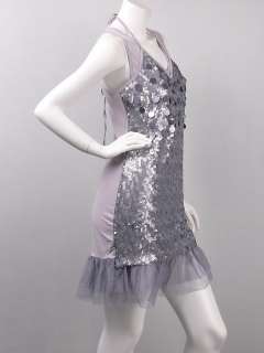 Gorgeous Sequin Embellished Sleeveless Jersey Dress M  