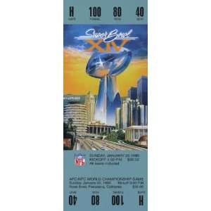   10m Super Bowl XIV Ticket Rep Pittsburgh Steelers & Los Angeles Rams