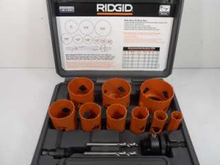 Brand New Perfect. 13 piece Ridgid Hole Saw Kit with original Hard 
