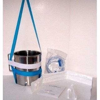 Stainless Steel Enema Kit with PVC Tubing 2 Quart Container. No Latex