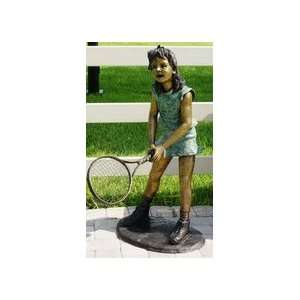  Martina (Tennis Girl Returning Serve) Bronze Garden Statue 