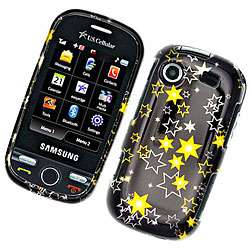 Black Yellow Star Samsung Messager Touch Protector Case   