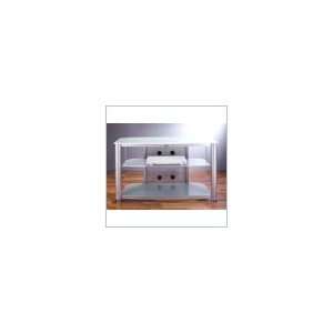  VTI RGR 403 TV Stand in Black Pole / Clear Glass 