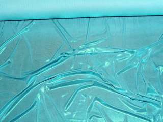 SLINKY FOIL LIQUID LAME STRETCH FABRIC TURQUOISE 58  
