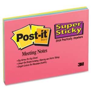  Super Sticky Meeting Notes, 45 Sh/PD, 8 quot;x6 quot;, 4 