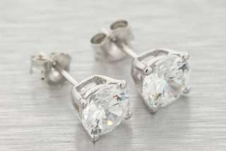   SILVER 7MM ROUND CUT SIMULATED LAB DIAMOND EARRINGS MENS BASKET  