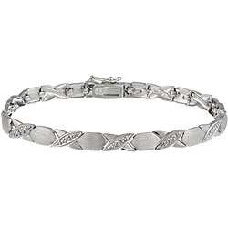 Sterling Silver X and O Diamond Accent Bracelet  
