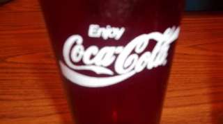 Coca Cola 3 in lot Red plastic glasses Coke  