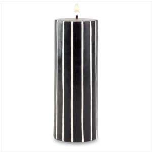  TALL BLACK AND WHITE STRIPED CANDLE