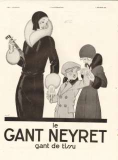 1931   Gants NEYRET Gloves   French Ad, Rene Vincent  
