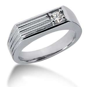  0.35 Ct Men Diamond Ring Wedding Band Round Cut Prong 14k 