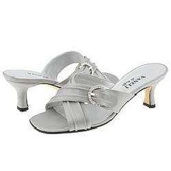   Milene Silver Satin w/ Clear Rhinestones Sandals  