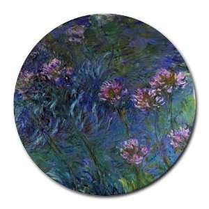  Jewelry Lilies By Claude Monet Round Mouse Pad Office 