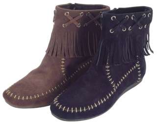   MOCS MADISON BOOT SUEDE UPPERS FRINGE DETAIL CHOCOLATE PM447450  