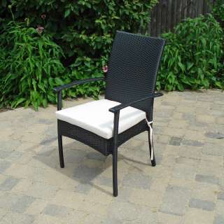  WICKER PATIO FURNTURE 3pc.Chaise Lounge Set BLACK Wicker  Cushions 