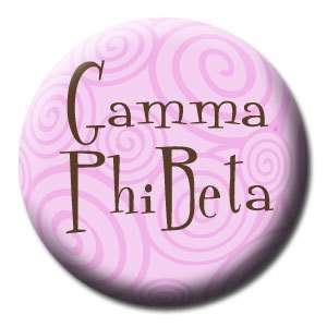  GAMMA PHI BETA Pink Swirly 1.25 MAGNET 