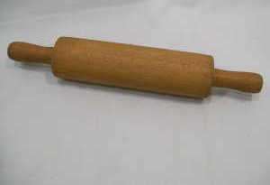 Small Old Wooden Rolling Pin With Handles  