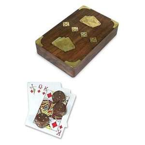  Wood box and game set, Lady Luck