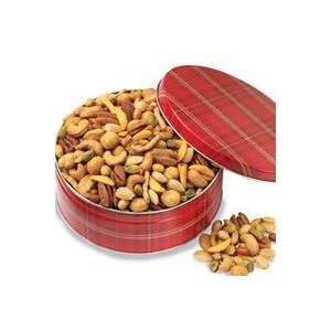 Plaid Tidings Snack Tin 1LB  Grocery & Gourmet Food