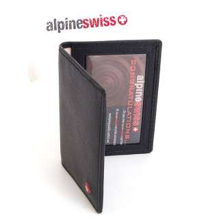   Card Case Front Pocket Wallet ID Window Slim Thin Mini By Alpine Swiss