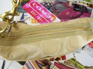 COACH Gold Scribble Canvas Medium Hobo Bag Purse Handbag Shoulder 