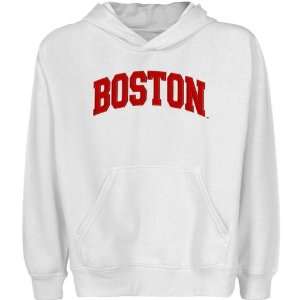  NCAA Boston Terriers Youth White Arch Applique Pullover 