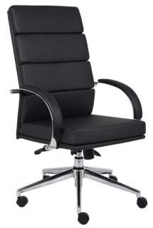 MODERN CONTEMPORARY BLACK & WHITE LEATHER CONFERENCE OFFICE DESK CHAIR 
