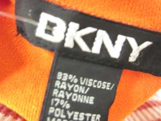 DKNY Bright Orange Cap Sleeve Scoop Neck Shirt Sz P  