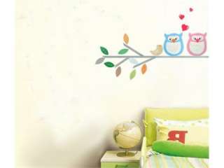 DIY kids tree bird owl parlour art decor wall decal paper sticker/004 