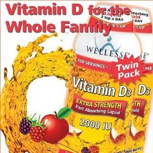 Wellesse Extra Strength Vitamin D3 Liquid Supplement Now With 2000 IU 