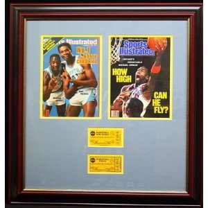1982 Unc Final Four Tickets & Michael Jordan Si Psa/dna   NBA 