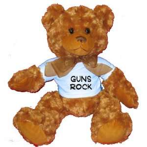 Guns Rock Plush Teddy Bear with BLUE T Shirt Toys & Games